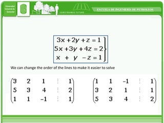 We can change the order of the lines to make it easier to solve 
