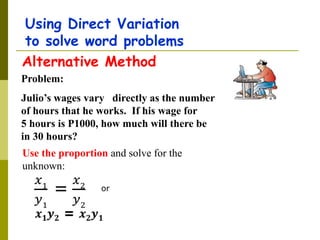 direct variation grade9 module 3 by mr. joel garcia | PPTX
