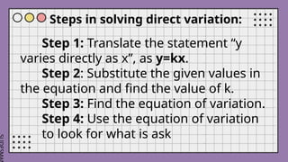 Understanding Direct Variation in Mathematics: Concepts and ...