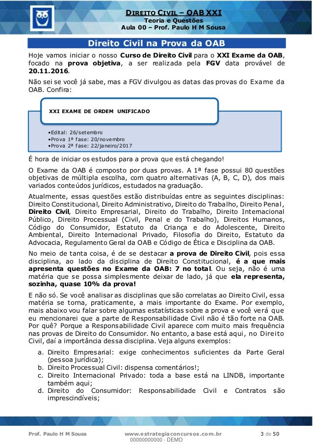 Data exame oab
