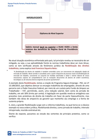 Equipe Priscila Ferreira, Priscila Ferreira
Aula 00
Direito do Trabalho p/ OAB 1ª Fase XXIX Exame
www.estrategiaconcursos.com.br
0
00000000000 - DEMO
 