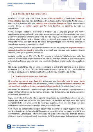 Equipe Priscila Ferreira, Priscila Ferreira
Aula 00
Direito do Trabalho p/ OAB 1ª Fase XXIX Exame
www.estrategiaconcursos.com.br
0
00000000000 - DEMO
 