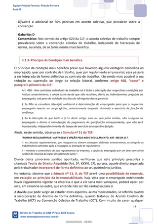 Equipe Priscila Ferreira, Priscila Ferreira
Aula 00
Direito do Trabalho p/ OAB 1ª Fase XXIX Exame
www.estrategiaconcursos.com.br
0
00000000000 - DEMO
 