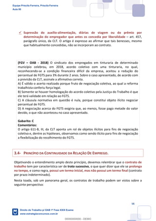 Equipe Priscila Ferreira, Priscila Ferreira
Aula 00
Direito do Trabalho p/ OAB 1ª Fase XXIX Exame
www.estrategiaconcursos.com.br
0
00000000000 - DEMO
 