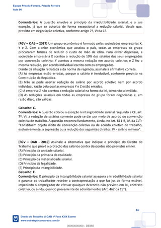 Equipe Priscila Ferreira, Priscila Ferreira
Aula 00
Direito do Trabalho p/ OAB 1ª Fase XXIX Exame
www.estrategiaconcursos.com.br
0
00000000000 - DEMO
 