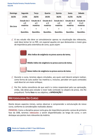 Equipe Priscila Ferreira, Priscila Ferreira
Aula 00
Direito do Trabalho p/ OAB 1ª Fase XXIX Exame
www.estrategiaconcursos.com.br
0
00000000000 - DEMO
 