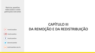 CAPÍTULO III
DA REMOÇÃO E DA REDISTRIBUIÇÃO
 