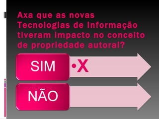 Axa que as novas Tecnologias de Informação tiveram impacto no conceito de propriedade autoral? 