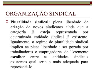 Liberdade sindical
 ninguém poderá ser compelido
a associar-se ou a permanecer
associado;
 