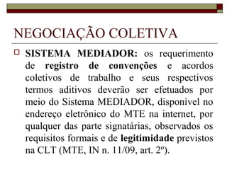 REGISTRO SINDICAL
 De acordo com a Convenção 87 da OIT, os
trabalhadores e as entidades patronais, sem
distinção de qualquer espécie, têm o direito,
sem autorização prévia, de constituírem
organizações da sua escolha, assim como o de
se filiarem nessas organizações, com a única
condição de se conformarem com os estatutos
destas últimas.
 