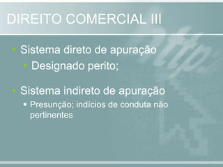 DIREITO COMERCIAL IIISistema direto de apuração