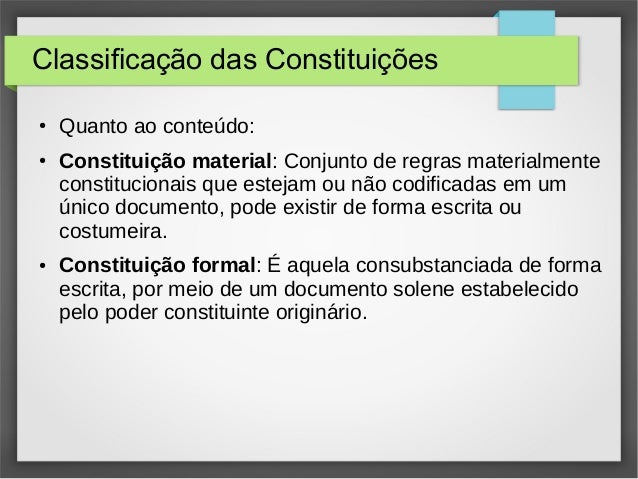 (Unidade 01) (Questão 01) Elementos Formais e Materiais. Classificação. Aplicabilidade. Direito-constitucional-slide-1-5-638