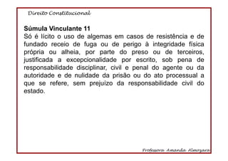 Direito Constitucional
Professora Amanda Almozara
6
São BRASILEIROS:
I - NATOS:
a) os nascidos na República Federativa do Brasil, ainda que de pais
estrangeiros, desde que estes não estejam a serviço de seu país;
b) os nascidos no estrangeiro, de pai brasileiro ou mãe brasileira, desde
que qualquer deles esteja a serviço da República Federativa do Brasil;
c) os nascidos no estrangeiro de pai brasileiro ou de mãe brasileira,
desde que sejam registrados em repartição brasileira competente ou
venham a residir na República Federativa do Brasil e optem, em
qualquer tempo, depois de atingida a maioridade, pela nacionalidade
brasileira; (Redação dada pela Emenda Constitucional nº 54, de 2007)
 