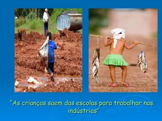 “ As crianças saem das escolas para trabalhar nas indústrias”  