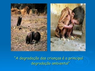 “ A degradação das crianças é a principal degradação ambiental” 