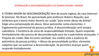 DIREITO EMPRESARIAL - TRABALHO - DESCONSIDERAÇÃO DA PERSONALIDADE JURÍDICA.pptx