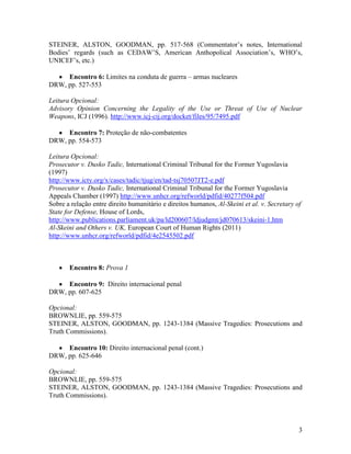 Direito Internacional Público II - Programa da disciplina