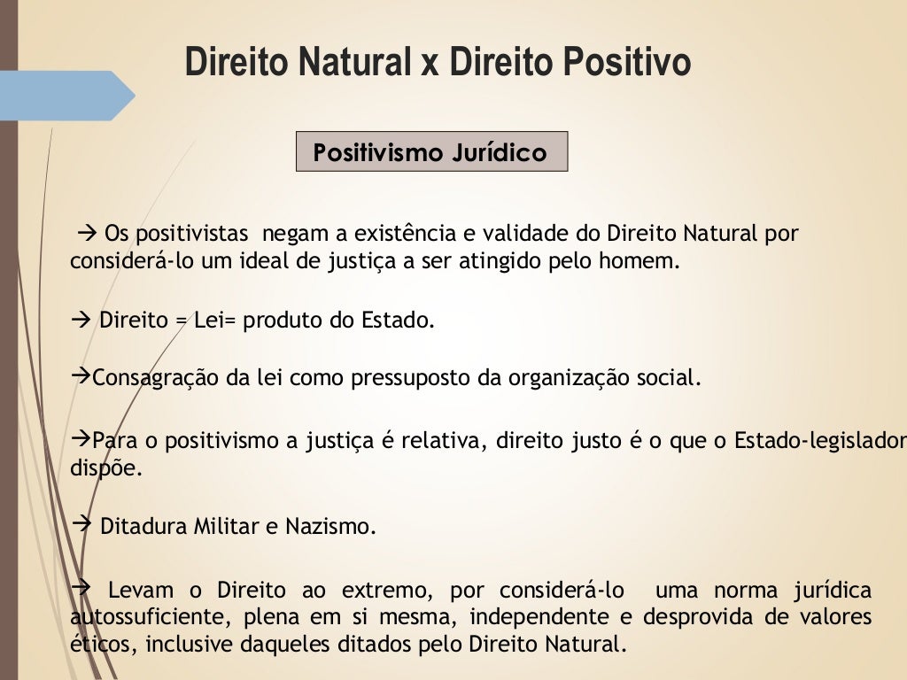 Direito natural x direito positivo Direito natural x direito positivo