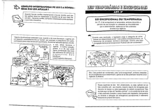 CONFLITO
~ QUAL DAS IMTERTEMPOMI. DE LEIS li
LEIS APLICAR?

~.~

Â

Quando houver conflito intertemporal e houver dúvida qual das
leis aplicar deixe ao interessado a escolha da lei que mais lhe
convém. Havendo conflito, somente o interessado pode aquilatar
o que mais o beneficia.

ABT·3!f
/

LEI EXCEPCIONAl. OU TEMPORÁRIA

"'

que a determinaram, aplica-se 80 fato praticado

durante sua vigência.

"Alguns doutrinadores entendem que, quando a lei nova favorecer o agente em
um aspecto, possibilitando-lhe os "sursis", por exemplo, e prejudicá-lo em outro,
cominando pena mais severa em quantidade, deverá ser aplicada apenas uma lei,

~

A

Elf

"'"BiNA.

AS blM$ lEIS

<J.-

"""" A5~

'A lEi FlWDIlEl$ IJEs~
o A&l!iMt"JP4AS ~
- -I
0U7'1I0 A oo7itA lEi ~ QiJ~
-Ê'.~
_RfU...

[3 ~L;U'","~'~

A

Art. 3~- A lei excepcional ou temporária, embora decorrido o
periodo de sua duração ou cessadas as circunstãncias

~

I

r!IID

DÚVIDA:

II

a que, afinal, favorece o
agente. A melhor solução,
porém, é a de que pode
haver combinação das duas
leis aplicando-se sempre os
dispositivos mais
benéficos".
(José Frederico Marques)

~

Durante uma revolução, o legislador erige à categoria de crime
"passar em determinada ponte". Caio pratica conduta punível e, no
transcorrer do processo, termina a revolução. Ocorre uma 8UtO-

revogação da lei penal excepcional. Poderá Caio ser condenado?

-~

...~~_~I

"7~~":---Jf
~

~~

Ik

r::::>,

Sim. Caio poderá ser condenado, poís "a lei excepcional", embora cessadas
as circunstãncias que a determinam, aplica-se ao fato praticado durante a sua
vigência. É ultrativa.

Essas espécies de leis têm ultratividade, ou seja, aplicam-se ao
fato cometido sob seu império, mesmo depois de revogadas pelo
decurso do tempo ou pela superação do estado excepcional. Não
se trata aqui do tipo de "abolitio criminis". A circunstància de ter sido
o fato praticado durante o prazo fixado pelo legislador (temporária)
~ ou durante a situação de emergência (excepcional) é elemento
temporal do próprio fato tipico...

22

23

I

 