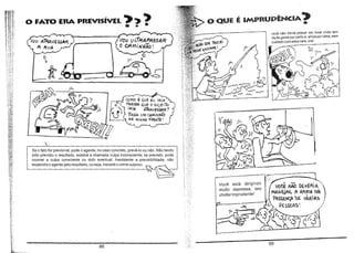 o

FATO ERA PREVISíVEL , . , ,
111

QUE É IMPRUPÊNCIA'
111
você não devia pescar em local onde tem
muita gente por perto e, ainda por cima, sem
cuidado com essa vara, ora!

O Cfi ft1 iN HÃo /,

F?uA

~

..------..

-

~
o

O

o

o

111

Vou uLTRAPASSAR

00 ATI'l"III(~A1

A

'"

d~.Ç

tA
;=..

f1i
o

!r;'J
"O

5-

COMO
QuE EU il'líA
~RóVER QUe o suj E ;To

IRIR
ÁTRAVE"5SAR?
71NJiA UI1 CAMiNHÃo
NA M,NUA -FF?éJ.J7f: ~

((~
(:
)7

.

'
Se o fato for previsível, pode o agente, no caso concreto, prevê-lo ou não. Não tendo
sido previsto o resultado, existirá a chamada culpa inconsciente; se previsto, pode
ocorrer a culpa consciente ou dolo eventual. Inexistente a previsibiJidade, não
responde o agente pelo resultado, ou seja, inexiste o crime culposo.

.

Você está dirigindo
muito depressa, seu
chofer imprudente!

,

.' ,
~

,

MANt;lAR. A Ai'lM~ N4
?~bSt.~ )1; VÁRR5
Pe:SSDAS I,

-'"

~
98

-

VOeE NAO D~VEFlA

99

 