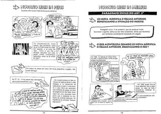~ ~&'j]JQ)

mJ?3 []}!J ~

Quando a lei nova é mais severa que a anterior.

~&'j]JQ)
.

. _.

!b

pAIlÁGR4E.Q-,ÚNiç(tDq~Rt.·2º

lEI NOVA MODIFICA O REGIME ANTERIOR,
BENItFICIANDO A SITUAÇÃO DO SUJEITO.

Parágrafo único -A lei posterior, que de qualquer modo
favorecer o agente, aplica-se aos fatos anteriores, ainda que decididos
por sentença condenatória transitada em julgado.

%0Ii1)! 5.qvéd~A~05 o "l'lllfO Do
BACANA! ~

Os seqüestradores foram
presos. Isso aconteceu antes
da lei 8.072/90 entrar em vigor.
Em seguida, a lei entra em
vigor.. Como é que fica a
situação daqueles que praticaram crimes considerados
hediondos, antes da lei entrar
em vigor?

~ O REGIME ANTERIOR, BENHICIANDO O RÉU?

O QUE ACONTECERÁ QUANDO UI NOVA MODIFICA

~=--====I

'.'A

NAO

PA'*' '"

Em todos os casos em que a lei nova prejudica o sujeito, não
pode retroagir.

Ar! 5°, XL: "A lei penal não retroagirá,
salvo para beneficiar o réu."

AN! AU! Pf6lJéi f:Wf/ft6RAN!i;! VAMOS

Em 1998, na vigência do Código Penal
de 1940, o crime de furto é crime de ação
pública incondicionada.
,VO/J €'5CDA>DER Esses BlscoifOS
N'O 50[50 De MINHA ;JAPONA

~,,~

mG0 ~ ~



I
çJ~ji

d

'A DE/f'9,ciA A<lJRA ~

~
I

...Se o sujeito pratica um fato cri-

minoso na vigência da lei X, mais
benigna, e, no transcorrer da

... em 1999, surge uma lei
nova definindo que a ação
.penal, no caso de furto,
procede-se mediante re~~l presentação...

ação penal, surge a Y, mais severa, o caso deve ser apreciado

r--~,--:-:<::i,....}. OCJlIME1l>í ffl/i1ídoDO Allro.s tA

IEii /:()5 Ul.J/IlES HaJioMOO5 efTAAR.
EiM ViGDR: poR (fVE, "(6R6Í QV5'FIcAR. 5"'" ~1~.íTo A PR0611ES5ft°
bE RE:elMS' PO~ QJi; m'Si

~

," QUl; MIO sOaM.,6R-

I

sob a eficácia da antiga, em face

!



'.'!.!I"'""'"

'-"<..

As RE~

~O CP.IMó Héf)ONbOJ

'-

da exigência de não fazer recair
sobre ele uma valoração mais
grave que a existente no momento da conduta delituosa. Há

obediência do princípio "tempus
regitactum."

. -

{.r:x:J8?AC'V ',
..o delegado abre o inquérito... envia o
relatório com os autos do inquérito ao

...0 promotor inicIa a ação penal publica
através da denuncia e..

M.P.

PORQV5<'?~

11'

19

o que acontecerá com
?
o processo.

 
