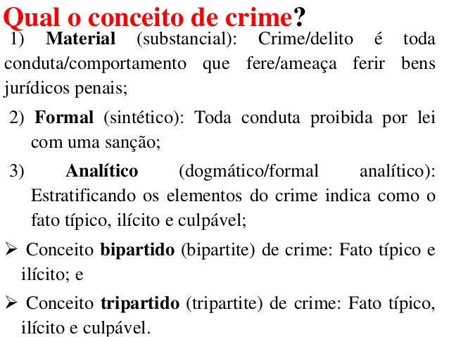 Conceito de delito direito penal Conceito de delito direito penal