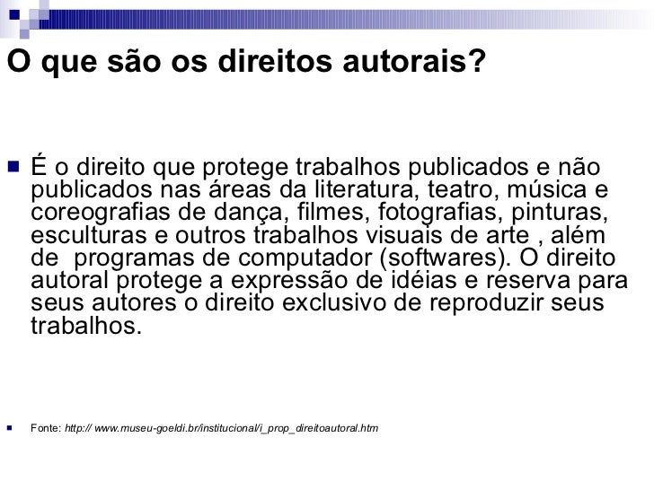 Explique Com Suas Palavras O Que São Direitos Autorais