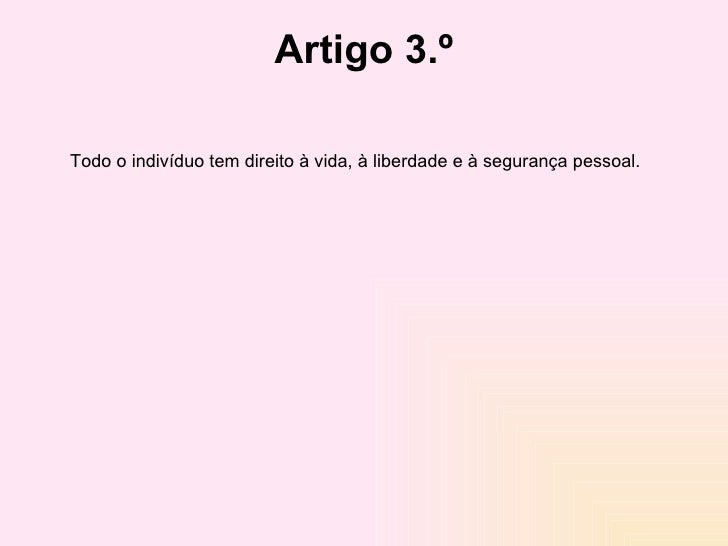 Artigo 3 direitos humanos