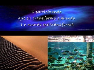 É participando  que eu transformo o mundo  e o mundo me transforma 