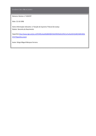 Número:
Data
Outra informação relevante
Hyperlink
Autor:
 