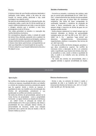 Decisões e fundamentos:
 