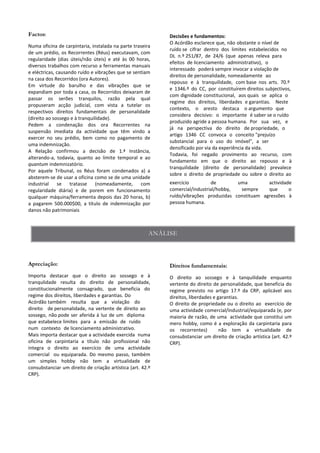 Decisões e fundamentos:
 