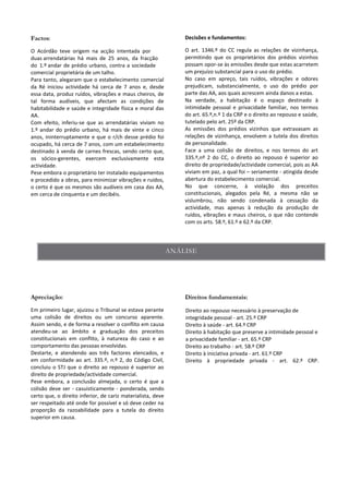 Decisões e fundamentos:
 