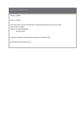 Número:
Data
Outra informação relevante
Hyperlink
Autor:
 