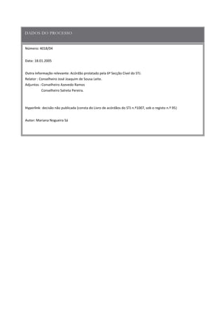 Número:
Data
Outra informação relevante
Hyperlink
Autor:
 