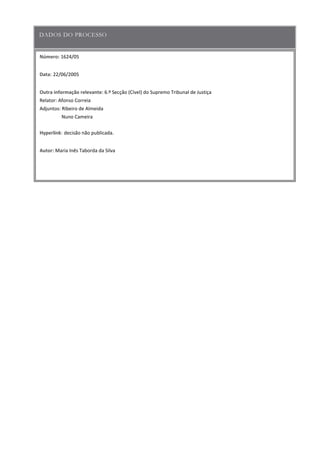 Número:
Data
Outra informação relevante
Hyperlink
Autor:
 