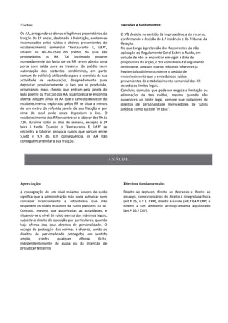 Decisões e fundamentos:
 