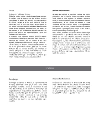 Decisões e fundamentos:
 