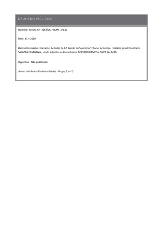 Número:
Data
Outra informação relevante
Hyperlink
Autor:
 