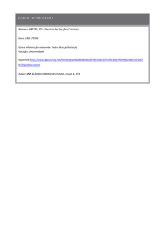 Número:
Data
Outra informação relevante
Hyperlink
Autor:
 