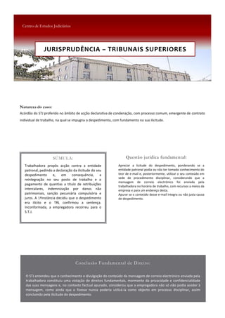 JURISPRUDÊNCIA – TRIBUNAIS SUPERIORES
 