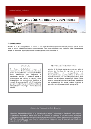 JURISPRUDÊNCIA – TRIBUNAIS SUPERIORES
 