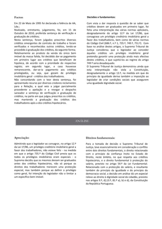 Decisões e fundamentos:
 