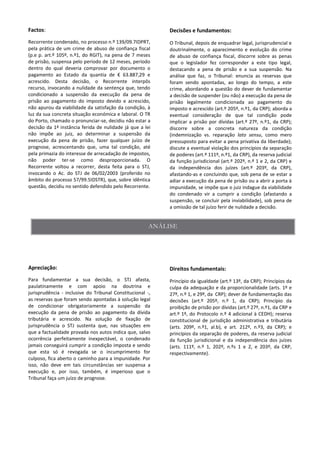 Factos Decisões e fundamentos:
Apreciação: Direitos fundamentais:
 