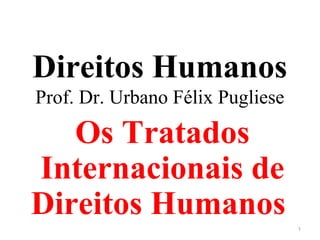 Direitos Humanos
Prof. Dr. Urbano Félix Pugliese
Os Tratados
Internacionais de
Direitos Humanos
1
 