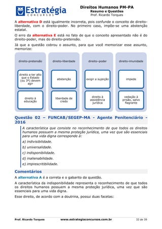 Direitos Humanos PM-PA
Resumo e Questões
Prof. Ricardo Torques
Prof. Ricardo Torques www.estrategiaconcursos.com.br 32 de ...