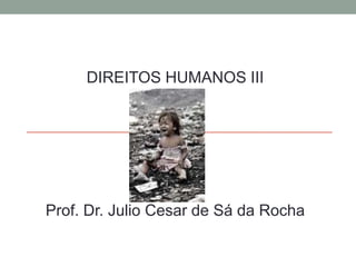 DIREITOS HUMANOS III

Prof. Dr. Julio Cesar de Sá da Rocha

 