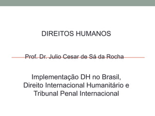 DIREITOS HUMANOS
Prof. Dr. Julio Cesar de Sá da Rocha
Implementação DH no Brasil,
Direito Internacional Humanitário e
Tribunal Penal Internacional
 