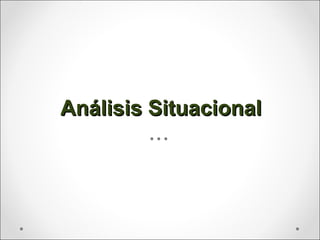 Análisis SituacionalAnálisis Situacional
 