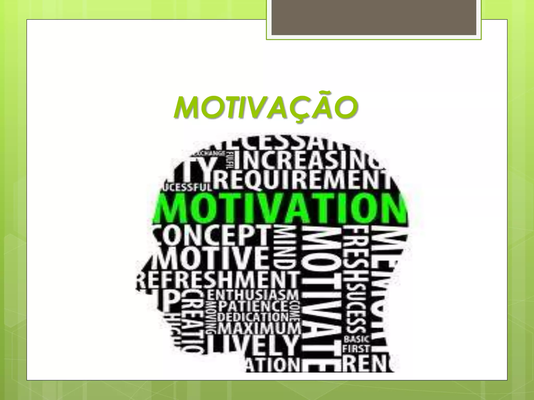 MOTIVAÇÃO
 